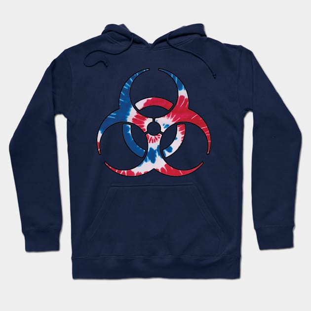 Red, White & Blue Biohazard Hoodie by ARTWORKandBEYOND